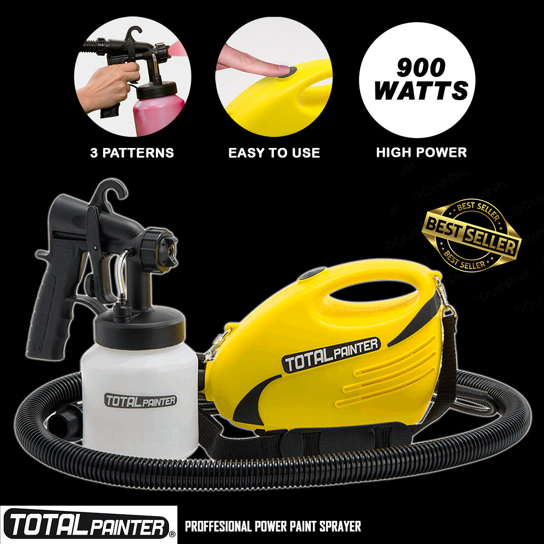 Pistola eléctrica pulverizadora de pintura con acabado profesional